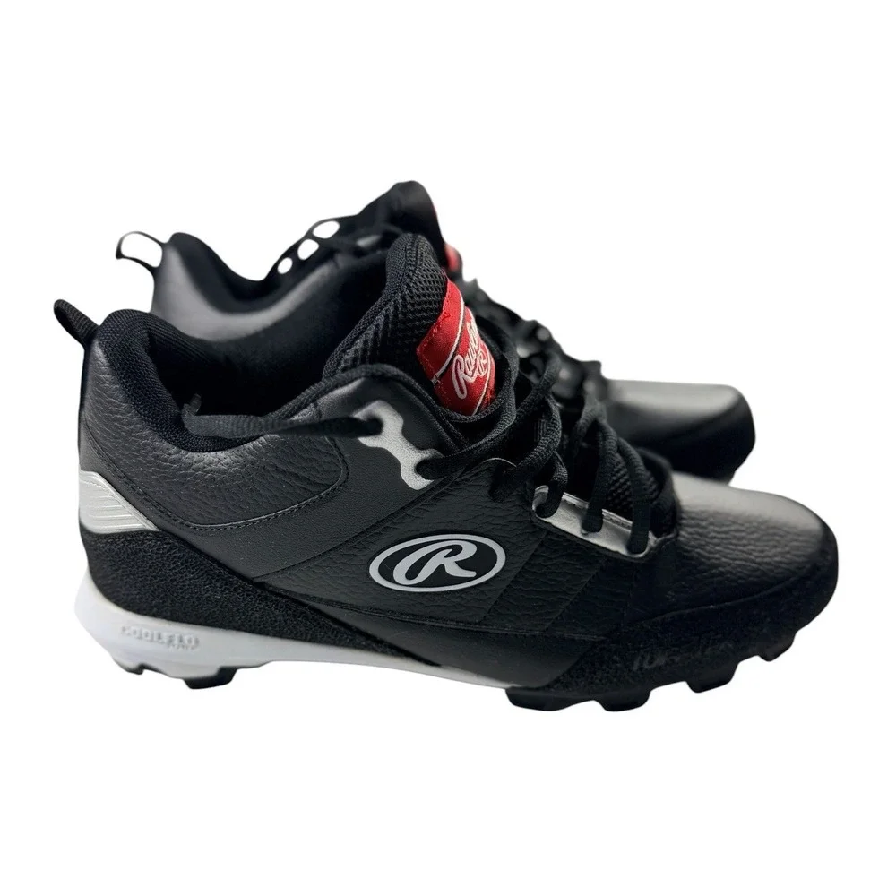 Rawlings Mens 9D Black Silver Baseball Softball Cleats 179255 Tuff-Tek Coolflo